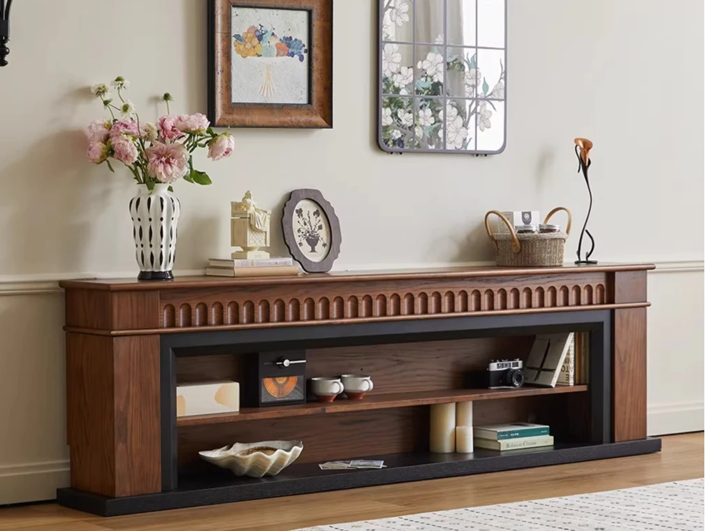 

Floor-to-ceiling storage locker integrated living room home light luxury high-end coffee table combination