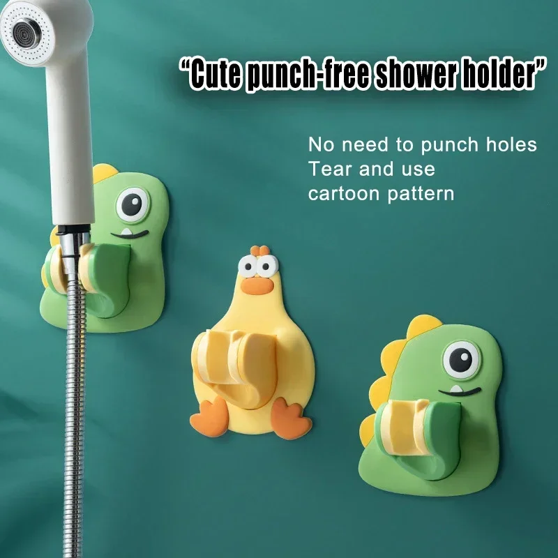 Shower Head Holder Wall Mounted Cartoon Shower Mounting Brackets Adjustable Faucet Sprinkler Fixation Base Bathroom Accessories