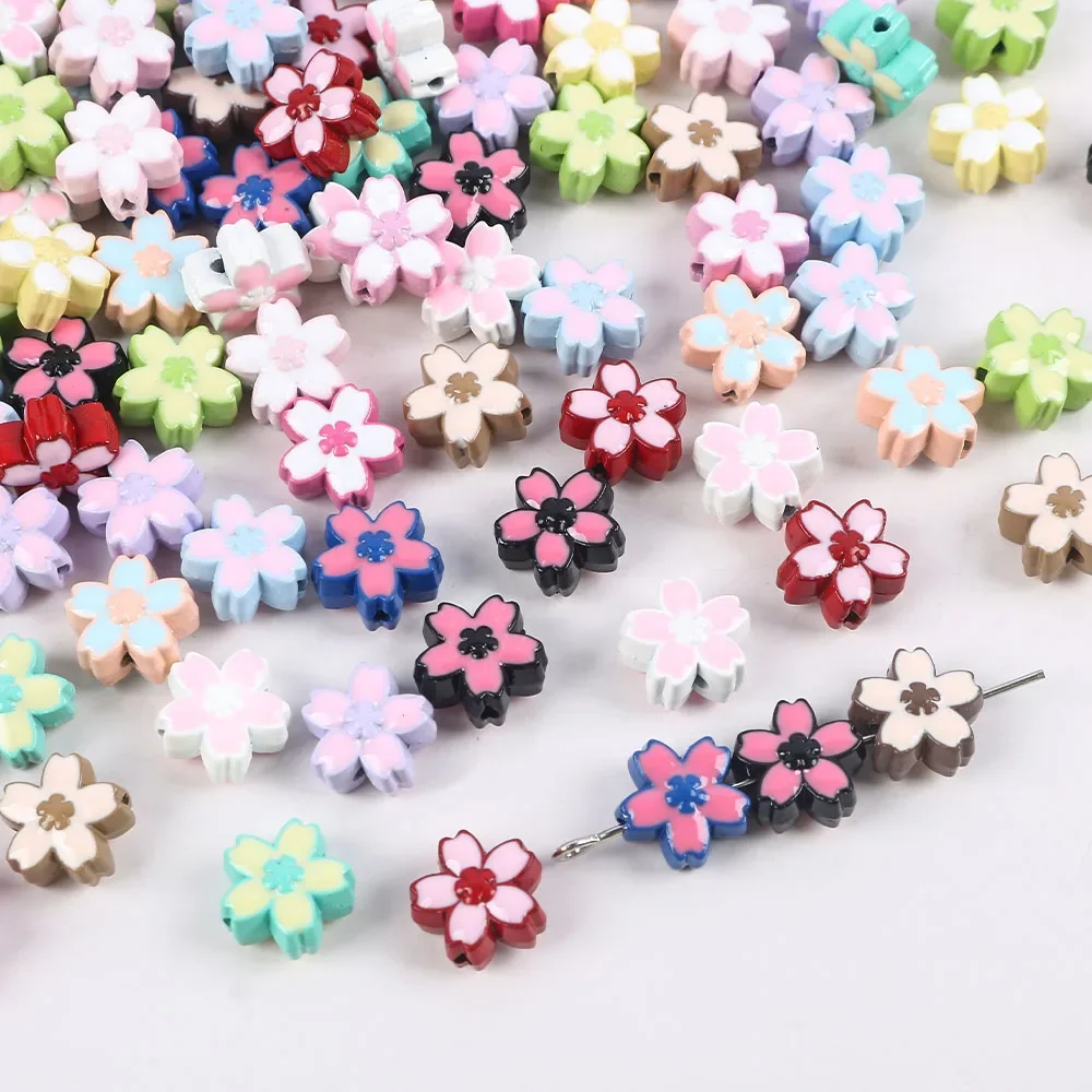 

5pcs Multicolor Flower Enamel Spacer Beads For Women DIY Jewelry Making Necklace Bracelet Metal Beads Findings About 10mmx10mm