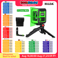 HILDA Laser Level Meter 2-Lines Cross Green Level Laser Horizontal & Vertical Nivel Laser Self-Leveling лазерный уровень