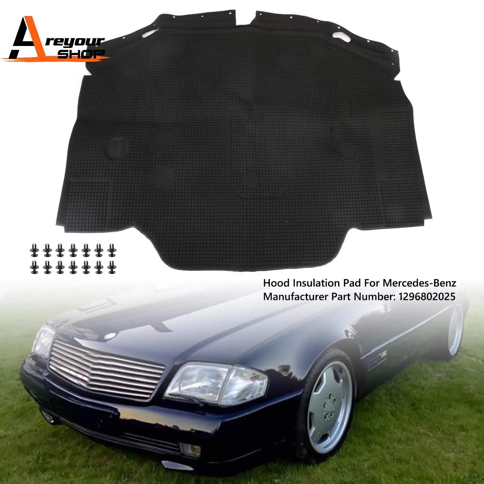 

Hood Insulation Pad 1296802025 for Mercedes-Benz 300SL 500S R129 SL500 SL600