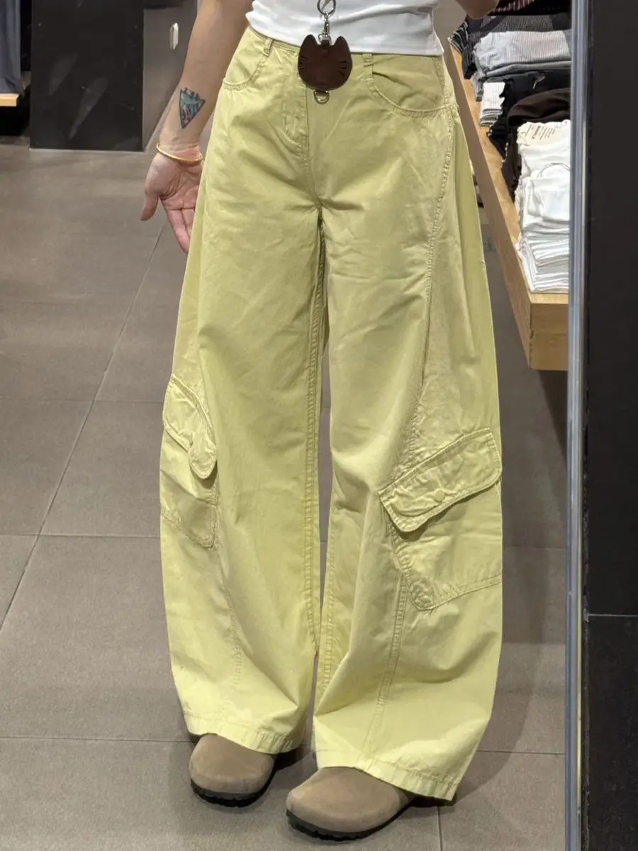 

Женские джинсы с широкими штанинами в стиле ретро, с эффектом потертости, для весны и осени, свободного кроя, с высокой талией, прямые, повседневные брюки