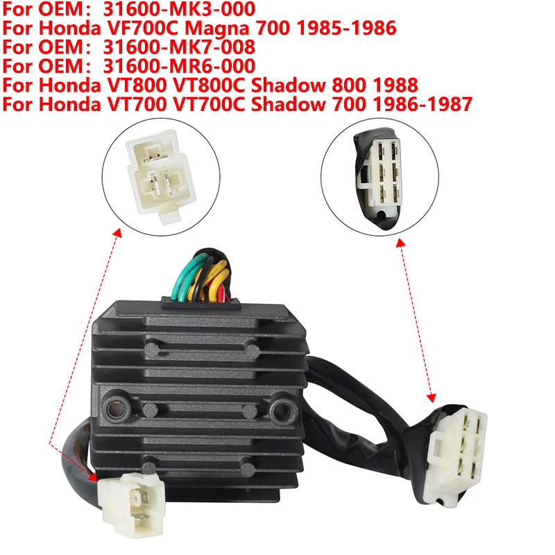 

Motorcycle Voltage Regulator Rectifier For Honda VF700C Magna VT800C VT700C Shadow OEM:31600-MK3-000 31600-MK7-008 31600-MR6-000