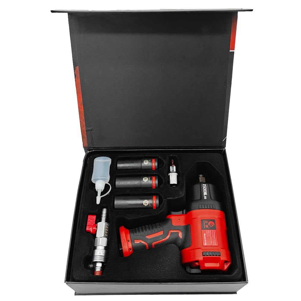 Heavy Duty Double Hammer 1/2 Inch Air Impact Wrench Tool Kit 1500NM Torque Output Auto Repair Tools