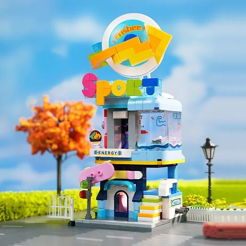 Keeppley Colorful Street View Building Blocks Creative Hand-assembled Urban Architecture Trendy Toys Ornaments Model Gifts