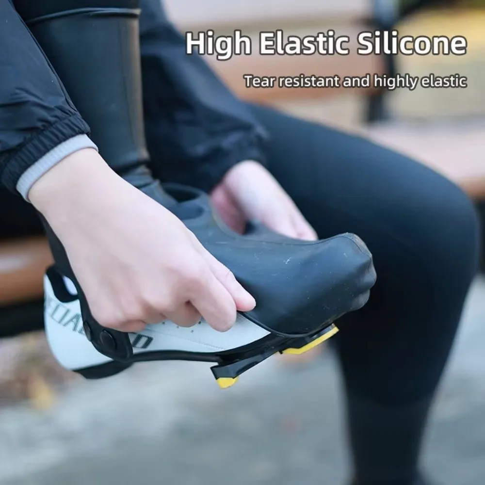 Silicone Road Cycling Shoe Covers High Elastic Waterproof Cycling Overshoes Windproof Warm Bike Shoes Covers Road Bicycle view 5