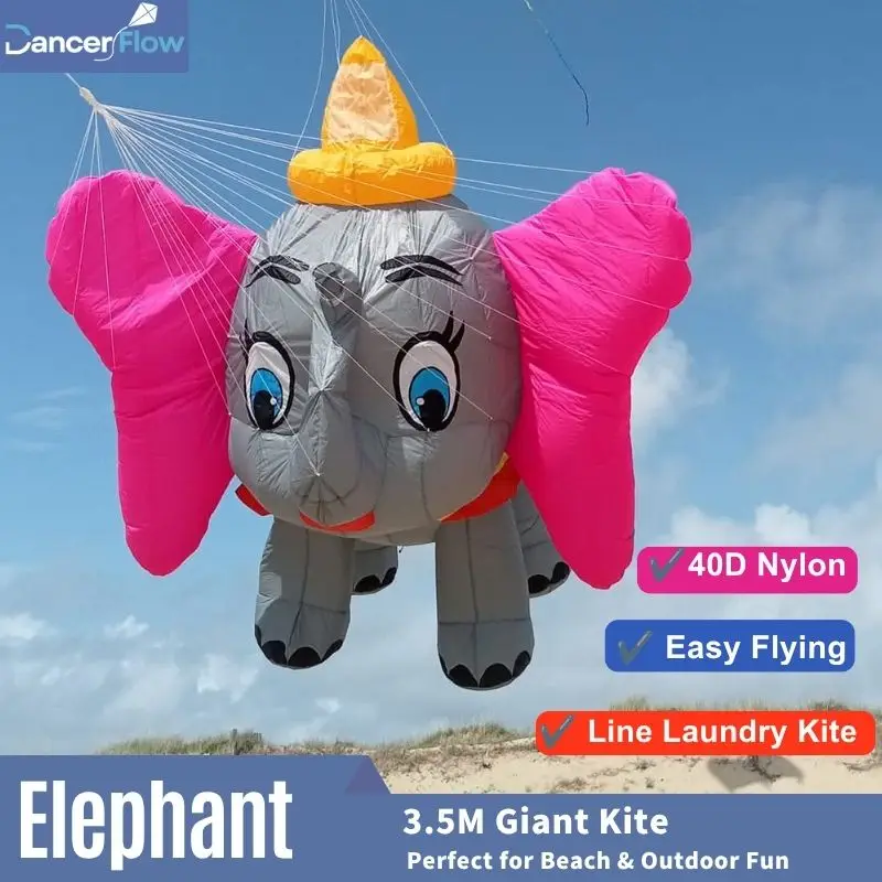 

3.5m Elephant Kite Soft Inflatable Line Laundry Kite Pendant for Festival Display