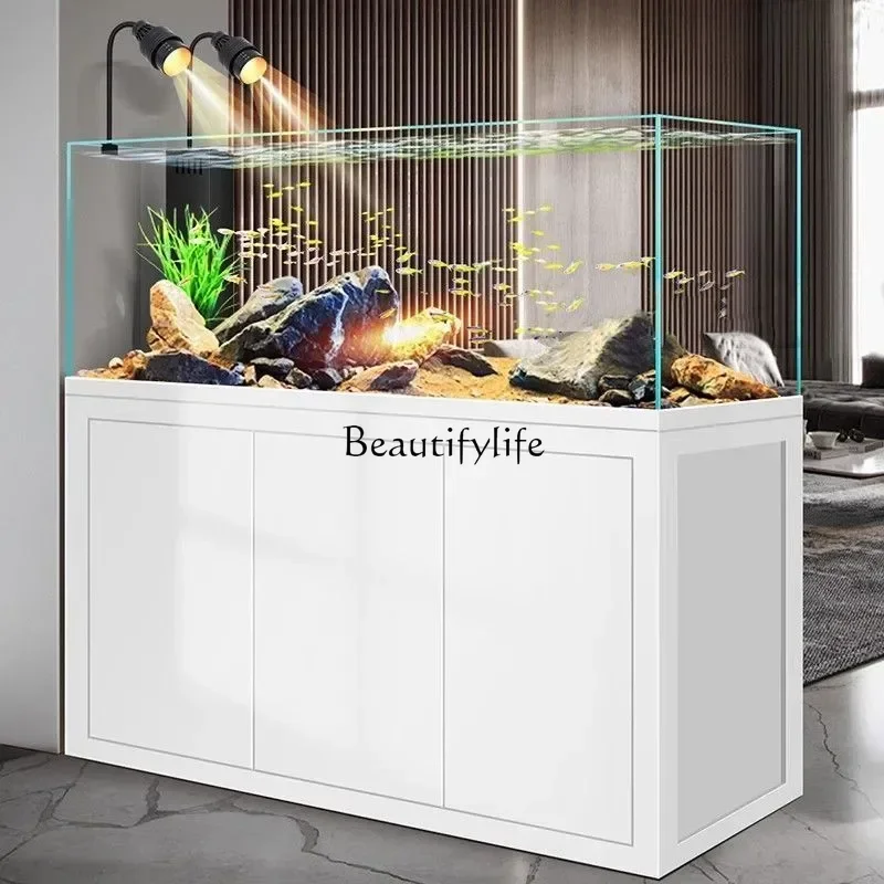 FG-*Living room ecological stream tank ultra-white glass household large bottom filter aquarium