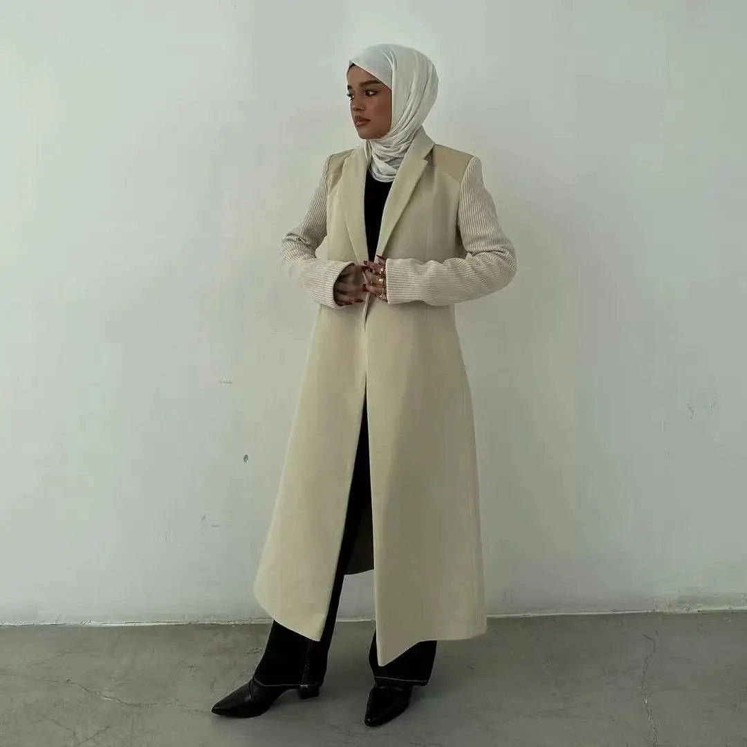 Outono feminino cor bloqueada estilo britânico high-street terno de comprimento médio trench coat elegante moda outerwear