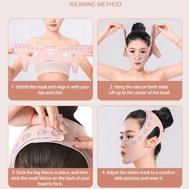 HUA vendaje adelgazante para mejillas y barbilla, moldeador en V, línea en V, máscara de levantamiento facial, banda antiarrugas, máscara para dormir, belleza y salud