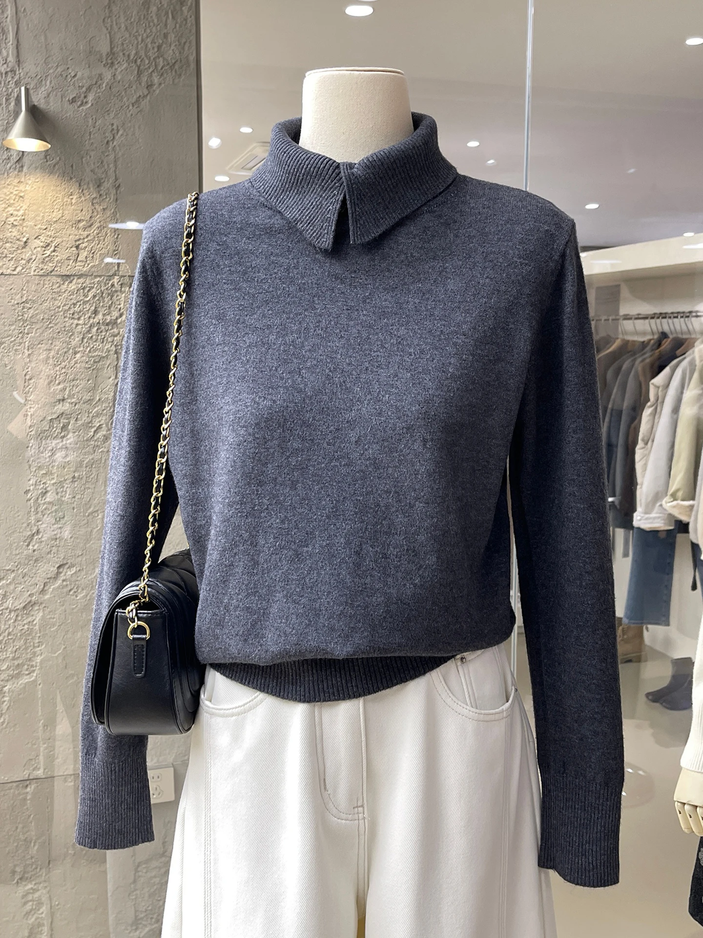 Maglieria invernale Faion Camere Lungo Sve Pendolarismo Versatile Colore puro Morbido e delicato sulla pelle Top da donna Coreano Sle Loose Fit