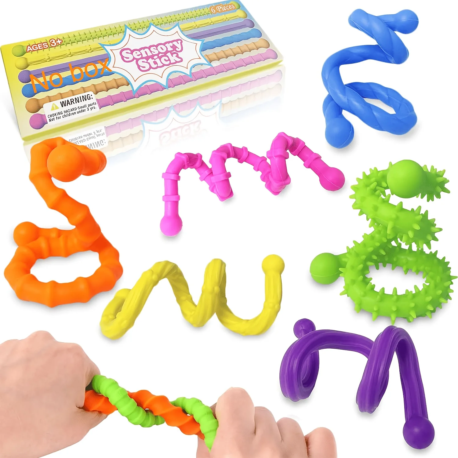 Classroom Multi-Texture Finger Toys, 6pcs Set of Playful Toys, Can Be Twisted Into Any Shape, Focus-Enhancing Toys, Gifts