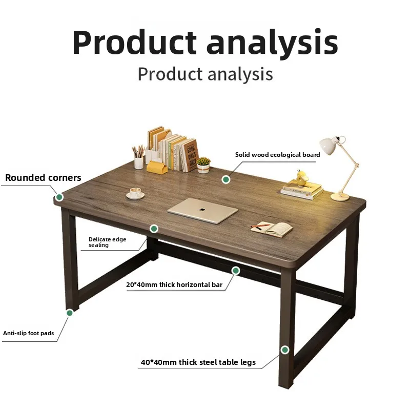 مكتب كمبيوتر مكتبي منزلي حديث وبسيط لغرفة النوم مكتب تعلم من الخشب الصلب مكتب مستطيل للكبار #1