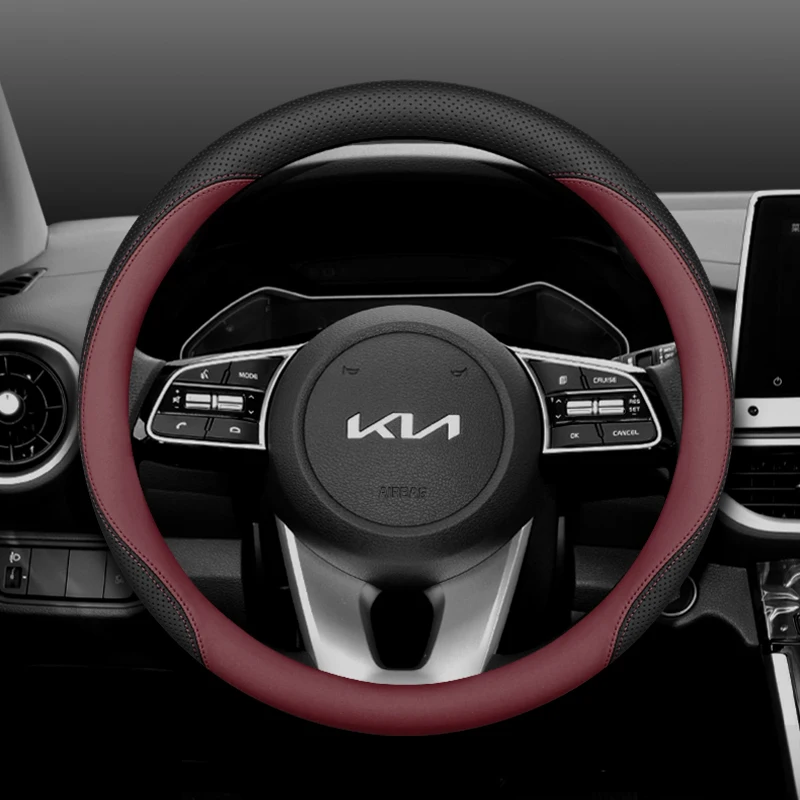 

Car Steering Wheel Cover for КИА Kia Seltos Spectra K3 Ceed Sonet 2024 2025 Forte 2018 Leather Rubber Interior Car Accessories
