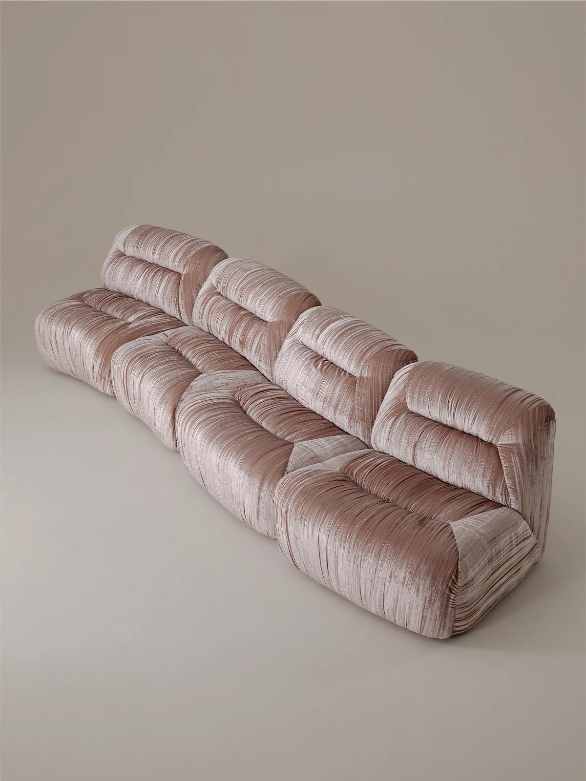 

Retro velvet fabric single combination module sofa designer pleated living room