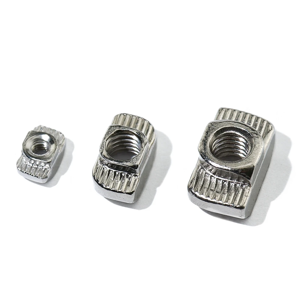 

M3-M8 10/50pcs Carbon Steel T-Slot EU Standard Nuts Fasteners Thread T Nut Aluminum Profiles Hardware