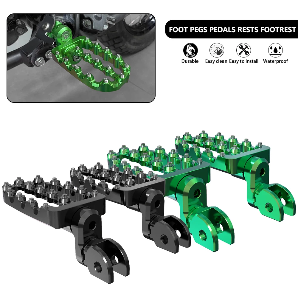 

For KAWASAKI KLX 250 S 300 R KLR 650 Footpegs Foot Pegs Pedal Footrests For Honda CR 80 85 R CRM 250 XR 400 R CRF 230 1000 L DTC