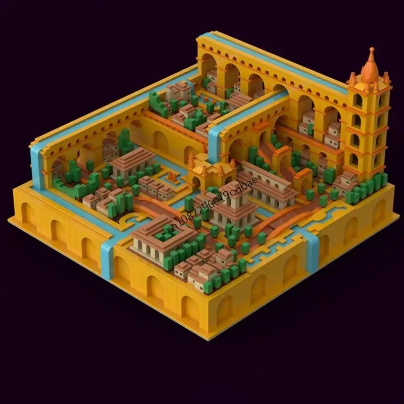 New 5008Pcs Moc European Medieval Street View Acqueduct Citadel Castle Model Building Custom Puzzle Diy Creative Idea Toys Gifts