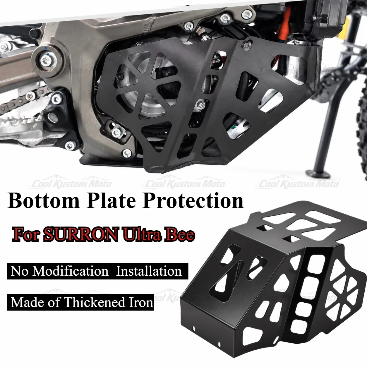 Skid Plate For Surron Ultra Bee Engine Guard Iron Under Cover Bottom Plate Protection Motorcycle Accessories Electric Dirt Bike