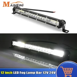12/20 inch LED Light Bar LED Work Roof Lights 12V 24V Flood Spot Beam Driving Lamps Fog Lamp For Jeep Truck Trailer 4x4 Offroad