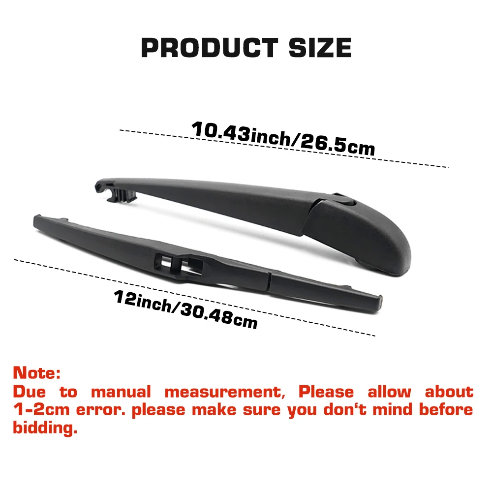 For Toyota Land Cruiser J200 2007-2021 Wiper Rear Wiper Blade & Arm Set Kit Windshield Windscreen Window Brush