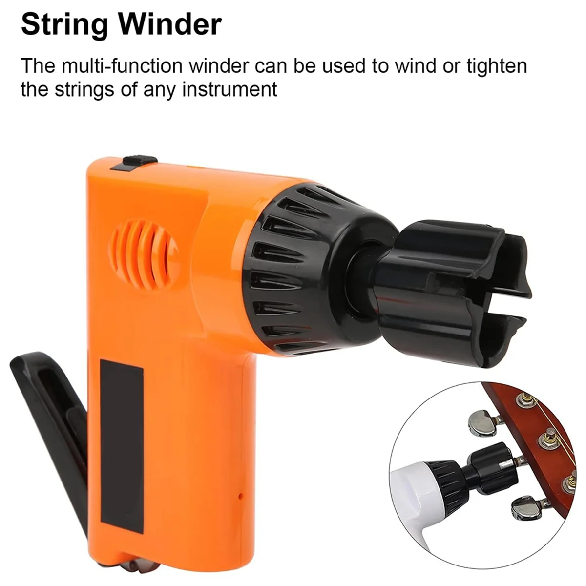 ABAB Multi-Function Electric String Winder String Cutter USB Rechargeable Electric Guitar String Winder for Guitar Ukulele A