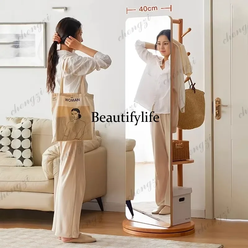 H132 Modern Mirror Coat Racks Minimalist Garment Rail Bag Hanger Display Coat Racks Wooden Wardrobes Porte Manteau Home Furnitur