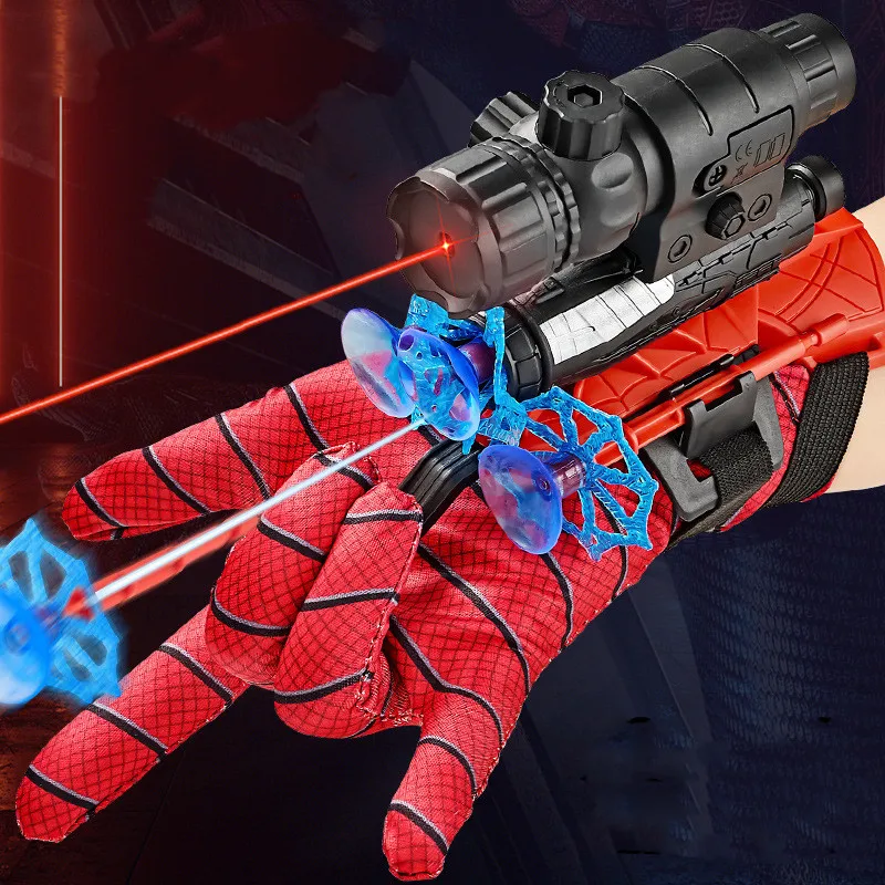 Movie Spiderman  Wristband Launcher Cosplay Toys PVC Hero Silk Web Shooter Rope Sucking Halloween Party Prop For Children