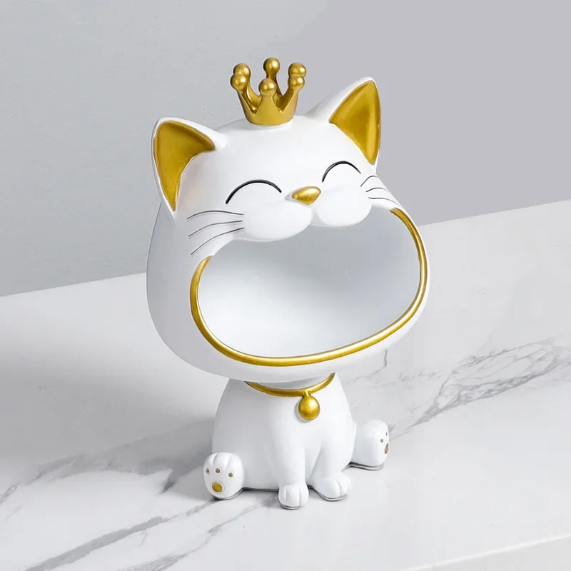 Big Mouth Cat Entrance Key Storage Living Room Home Decoration Decoration New House Maneki-neko Gift Modern Style Decor view 4