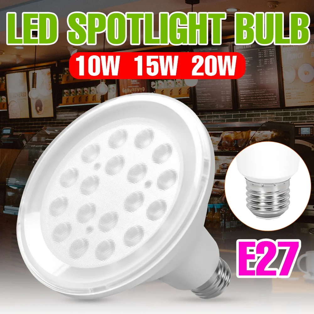 

20W LED Light Bulb Indoor High Brightness Spotlight E27 Ceiling Bulbs 100-277V Bedroom Kitchen Home Decorative Lighting 10W 15W
