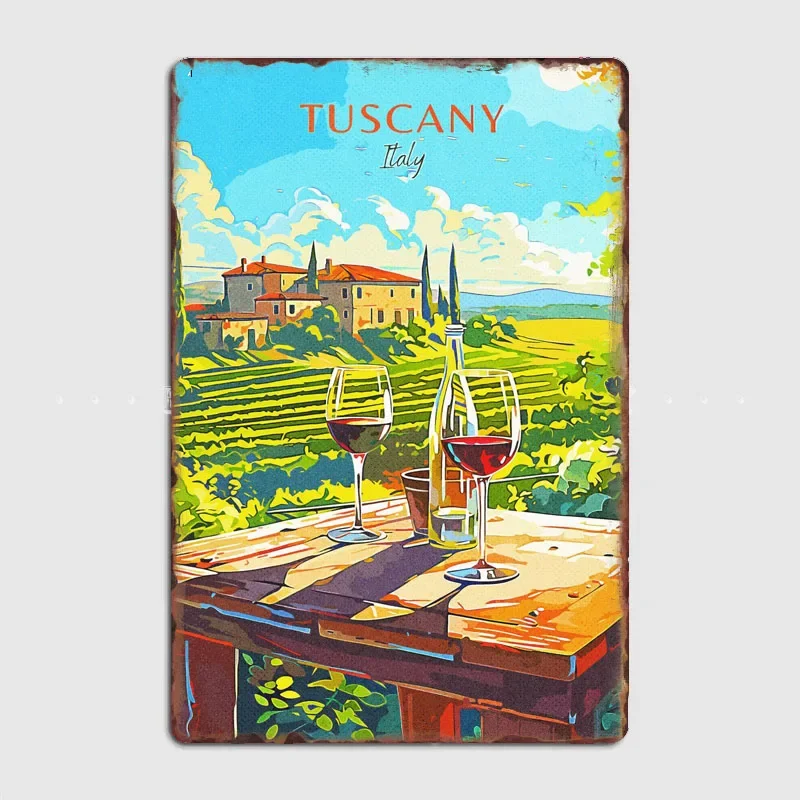 Italy Tuscany Travel Scenic Poster Metal Custom Sign Living Room Wall Indoor Decor Room Decoration Bedroom Posters Home Decor