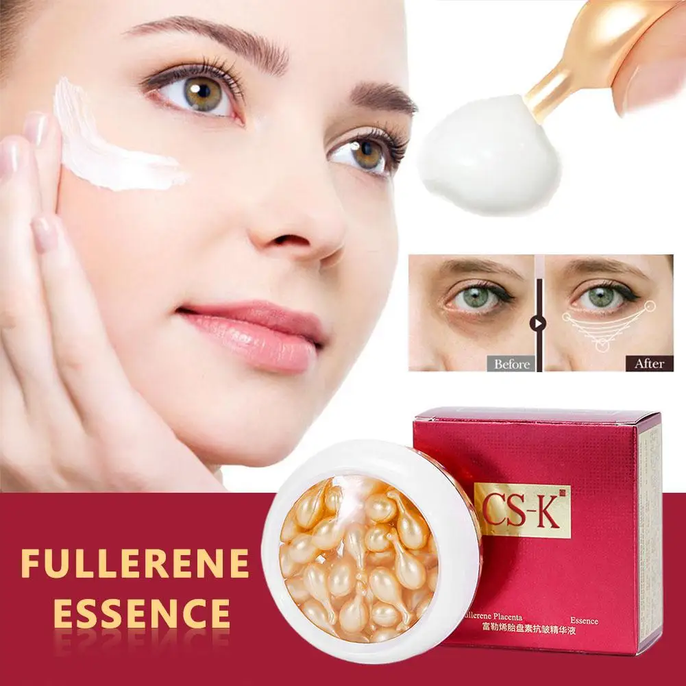 30 Capsules Fullerene Placenta Essence For Face Placenta Serum Rejuvenating Moisturizing Skin Care Retinol Anti-Age Facial A1M8