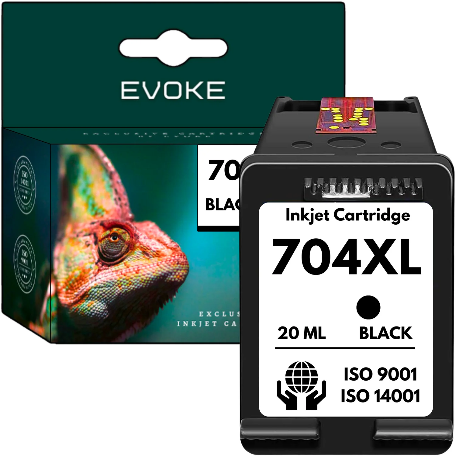 Evoke Compatibele Inkt voor Hp 704XL Hp704 Cn692Ae Zwart 20 ml 650 Pagina's Deskjet 1010 1510 1515 2000 2010 2020 2060 K110 2500 2510 2515 2545 3000 3050 3050A 3054A 3055A