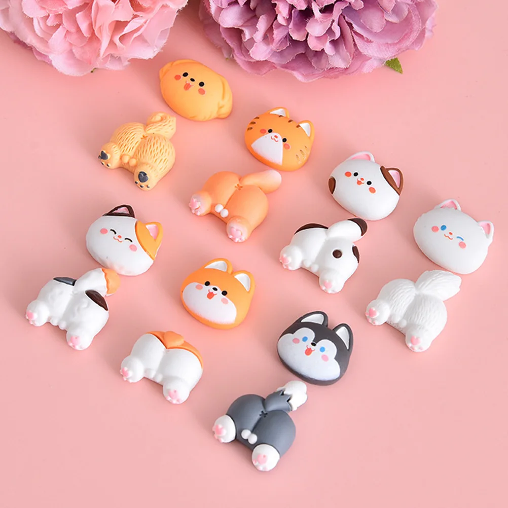 

14 Pcs DIY Materials Set Resin Cartoon Charms Phone Case Decorations Small Figurines Flat Back Crafting Accessories Jewelry