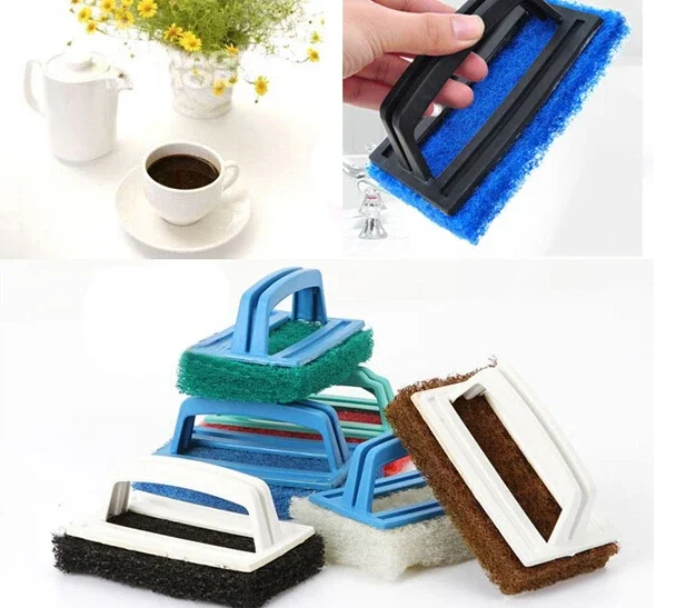 ماجيك مُنظف نوافذ المطبخ حوض للحمام حوض الاستحمام زجاج النافذة سوبر الغسيل الأنظف مقبض الإسفنج تنظيف فرشاة OK 0165