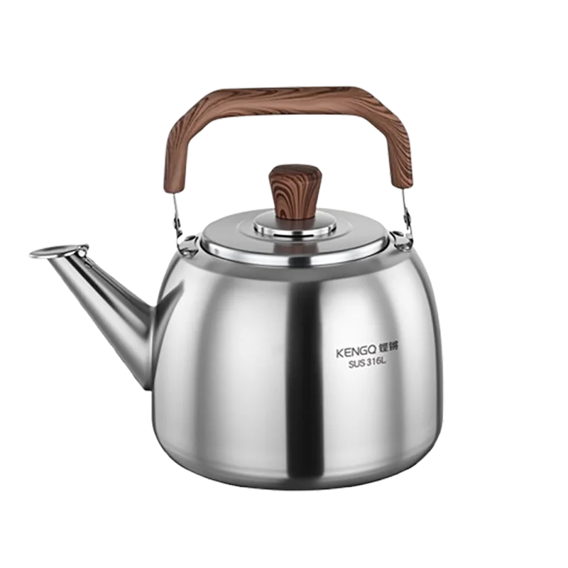 

Household Large Capacity Kettle 316 Stainless Steel Wood Handle Whistling Water Kettle for Gas Induction Cooker