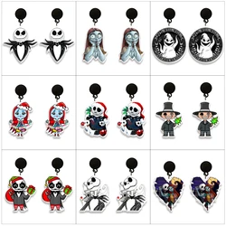 The Nightmare Before Christmas Earrings Jack Sally Design Pendant Earrings Women Girl Ear Hook Jewelry Accessories Gift