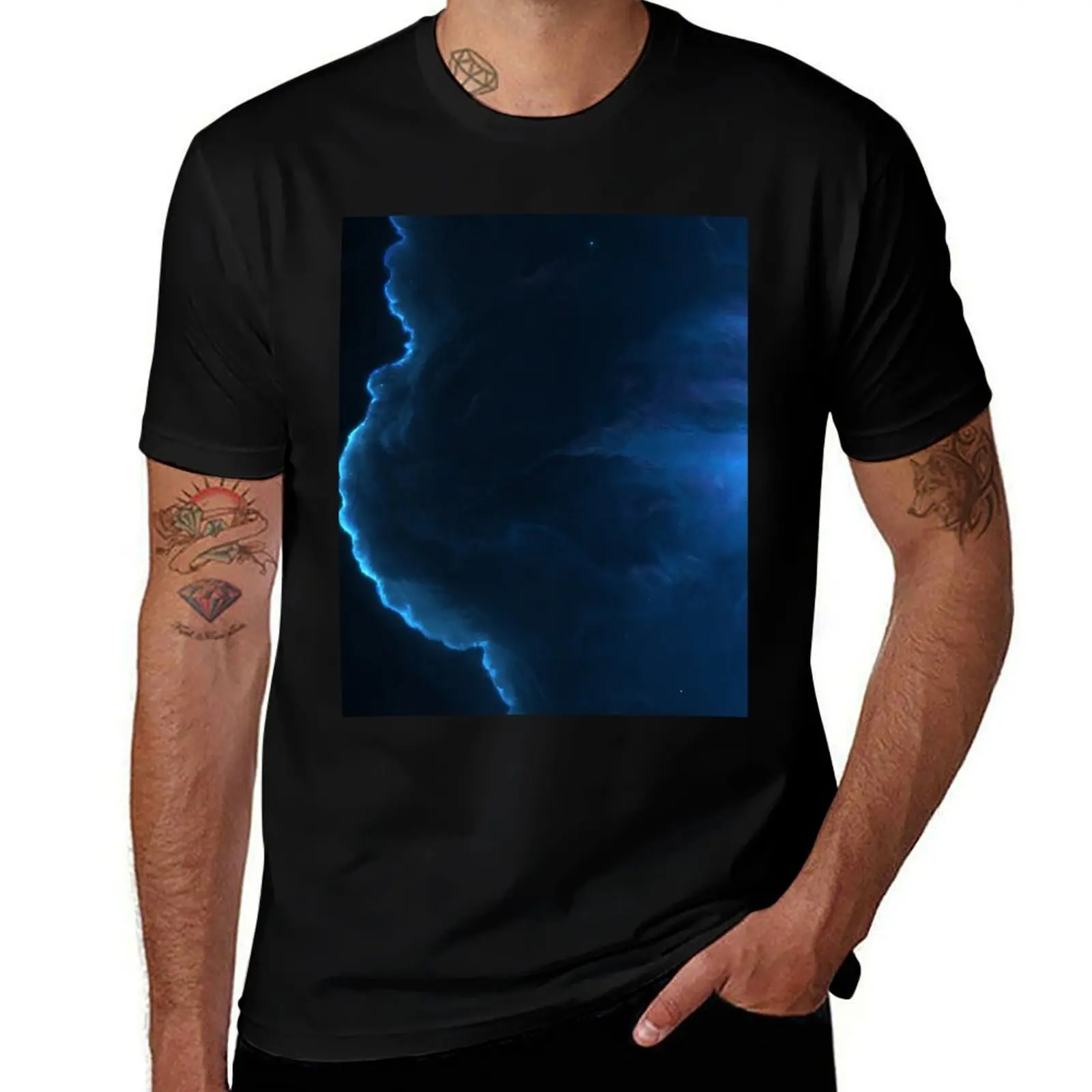 Beautiful blue space (nebula) T-Shirt Casual Fashion Print Tee Top T-Shirt