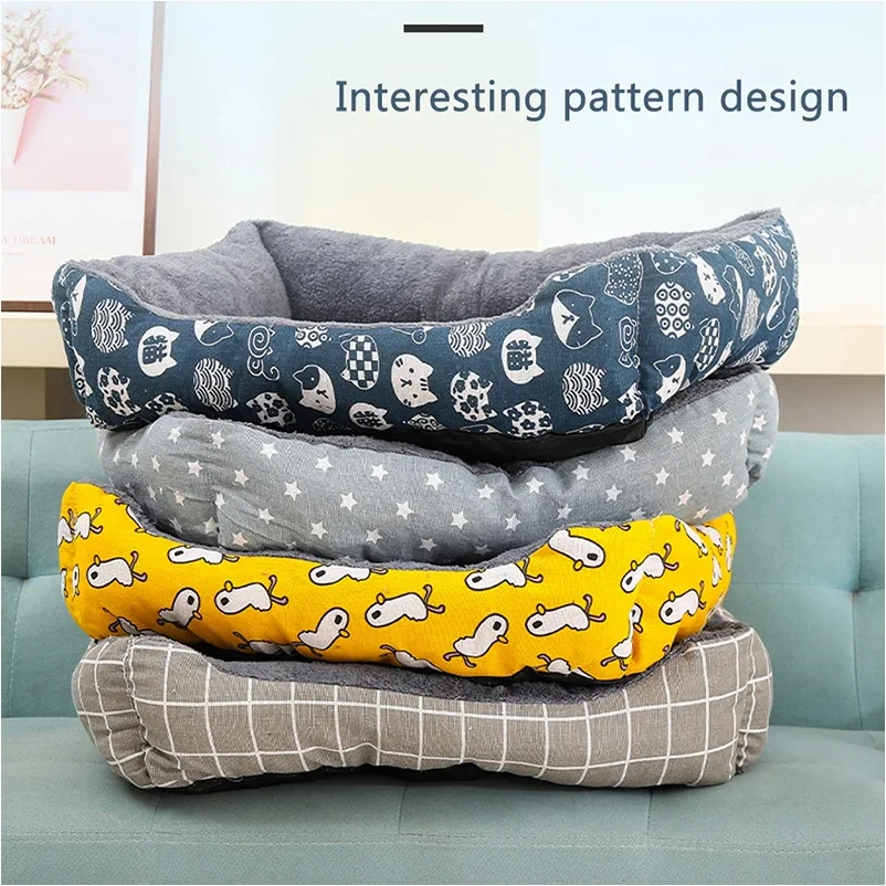 

Large Dog Bed Warm Bed for Cats Sofa Dog House Thicken Cat Mat Breathable Basket for Dog Supplies