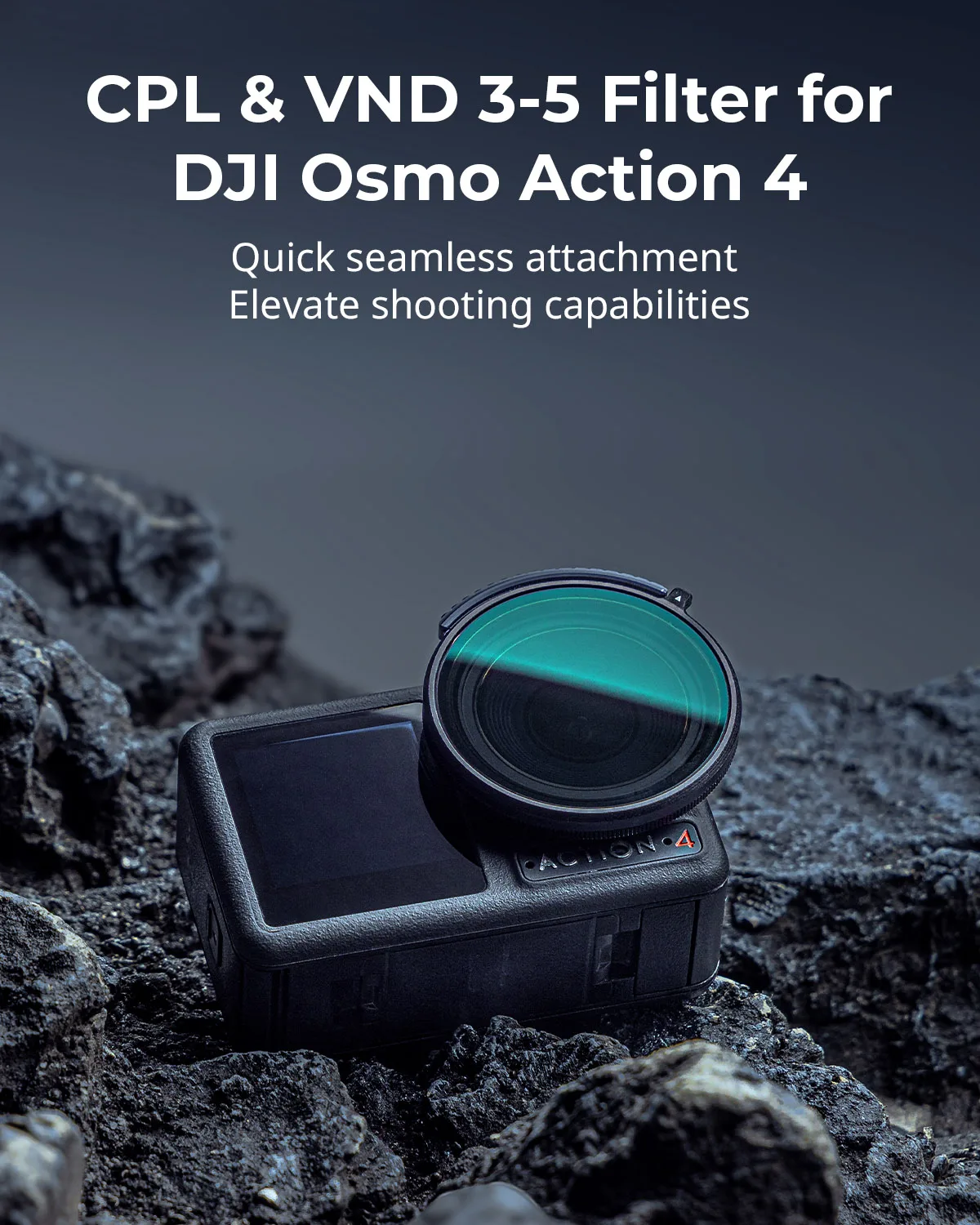 SmallRig CPL & VND 3-5-filter voor DJI Osmo Action 4. Combining ND8 ND16 ND32 CPL-filter in één, multicoated HD optisch glas 4941