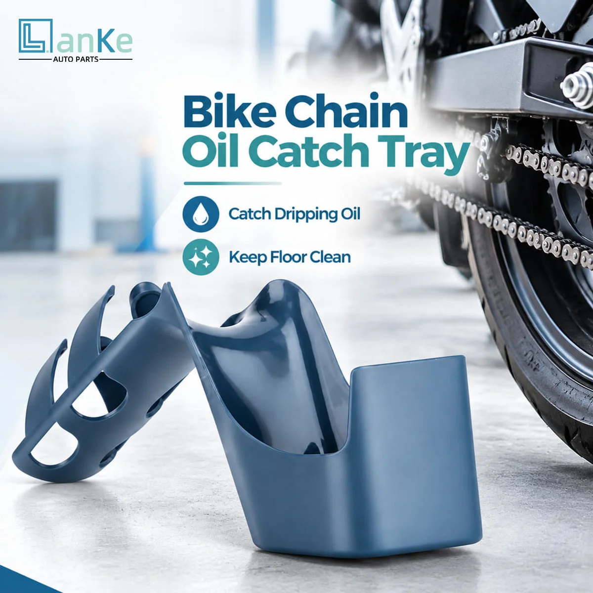 LANKE Bike Chain Oil Catch Tray Made of ABS for Bicycle Chain Oil Drip Collection During Chain Maintenance and Floor Protection