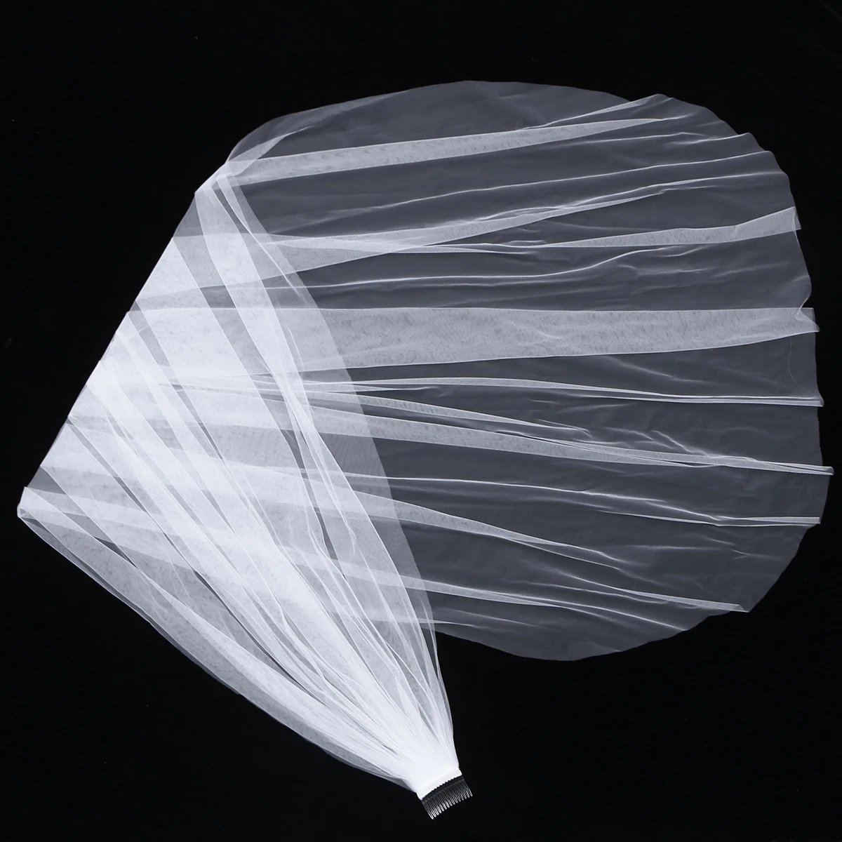 طرحة زفاف طويلة بطبقة واحدة، مشط زفاف أبيض نقي، طول الأرض 30 سم للعروس، إكسسوار ذو مظهر ناعم