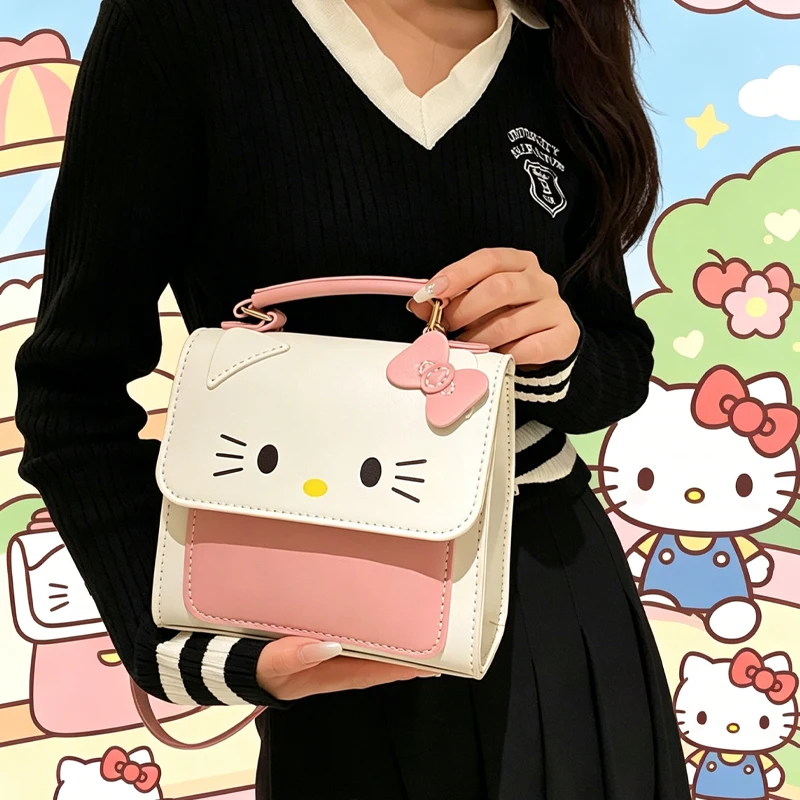 

Diy Hello Kittys Backpack Self Made Bow Manual Material Package Fresh One Shoulder Crossbody Cinnamoroll Kawaii Cartoon
