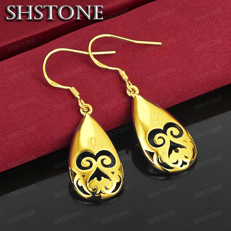 18K Gold Small Water Droplets Drop Earrings for Women Earring Party Engagement Wedding Fashion Jewelry Gifts
