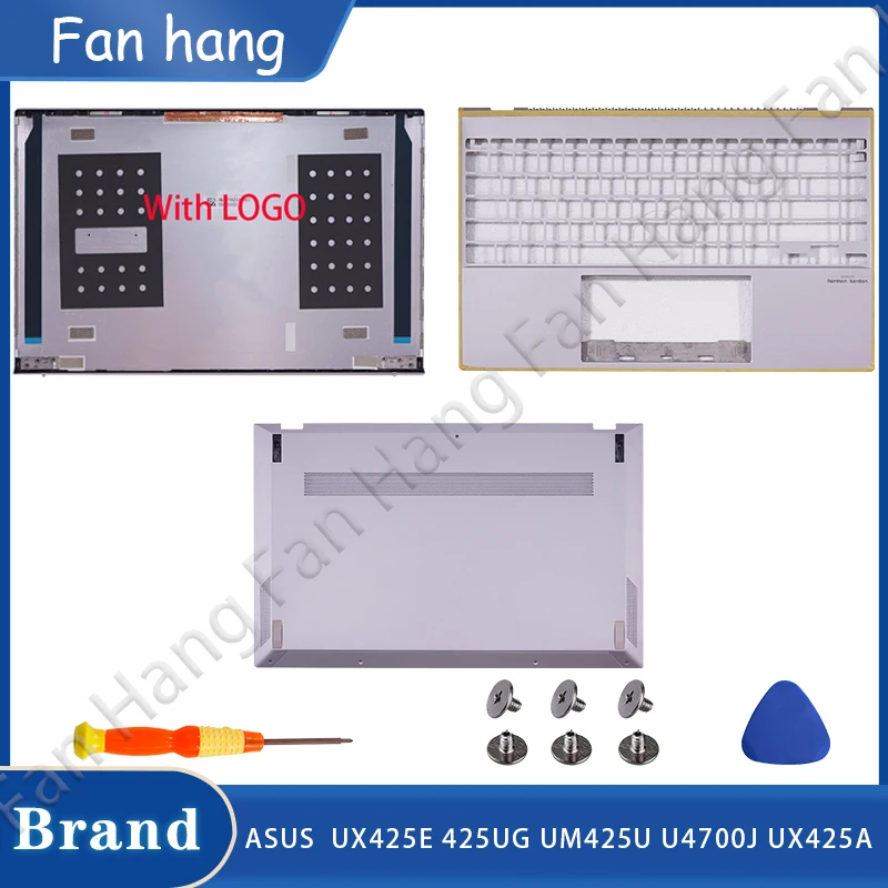 

New Cover For ASUS ZenBook 14 UX425 UX425J UX425JA U4700J LCD Back Case Hinges Front Bezel Palmrest Bottom Case Housing Replace