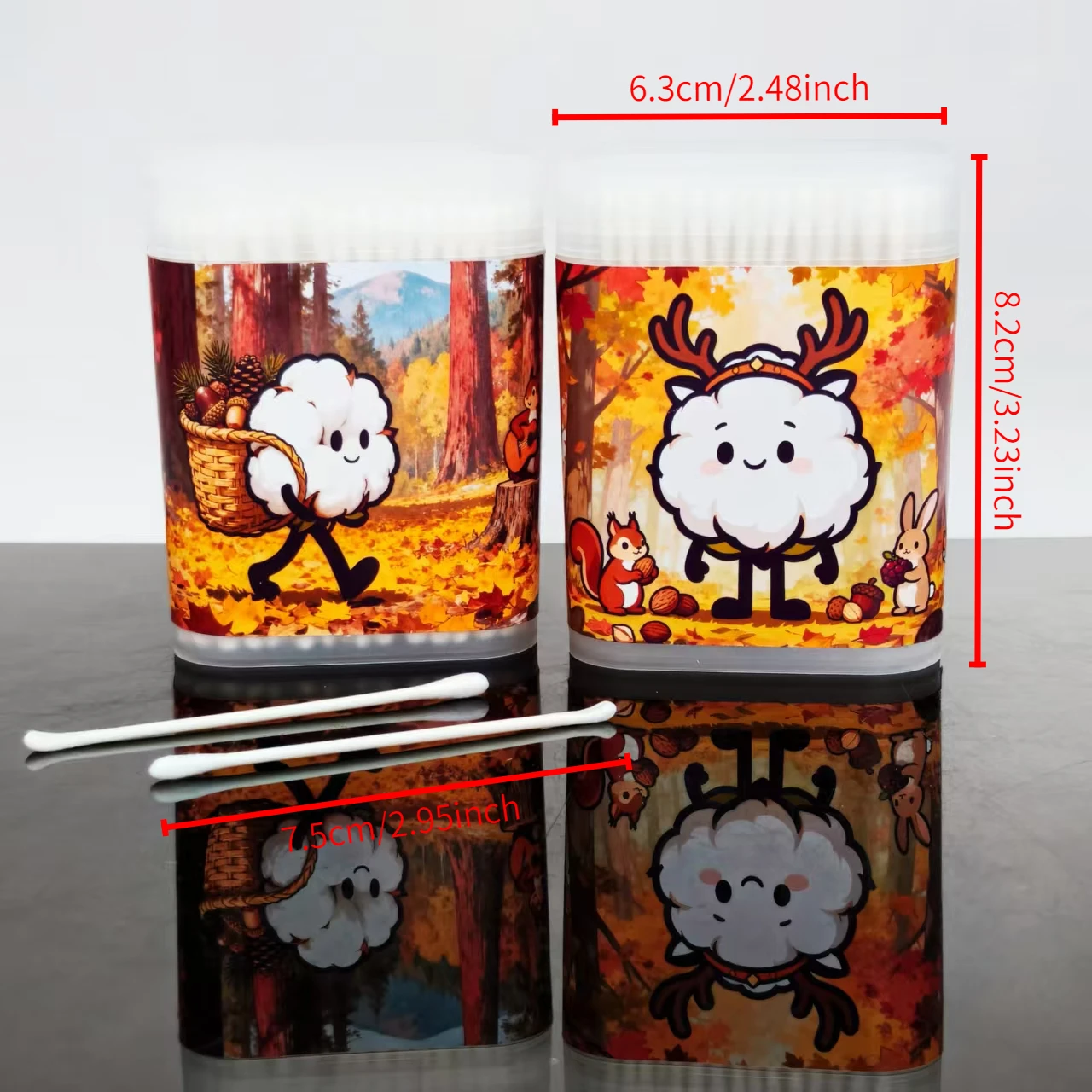 400개/600개 추수감사절 테마 면봉 볼 스크럽 박스 정밀 축 면봉