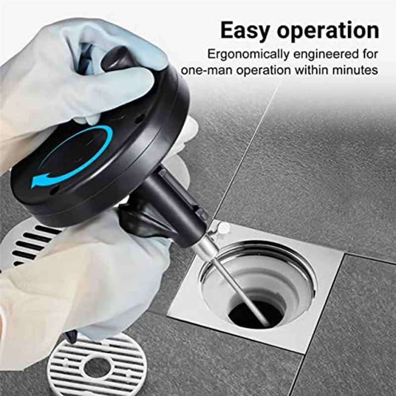 MAKE-배관 스네이크 드레인 오거, 장갑이 있는 헤비 듀티 파이프 막힘 제거제, 욕실, 주방 및 화장실용 스네이크 드레인 클리너 Du