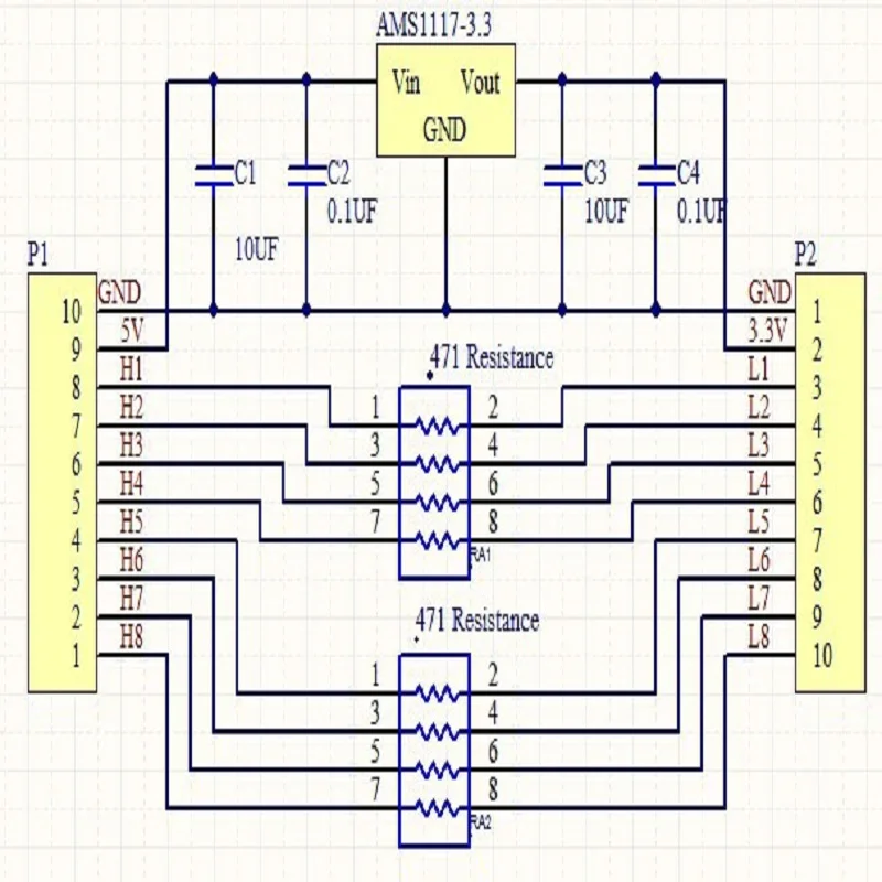 24 шт. AMS117-3.3 В постоянного тока от 5 В до 3,3 В понижающий модуль LDO IIC I2C UART преобразователь логического уровня для NRF24L01 SI4432 4,5-7 В