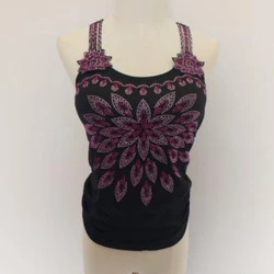 Summer Padded Camis Women Sexy Rhinestones Sport Tanks Women Gemstones Dancing Club Tank Tops  cute tops
