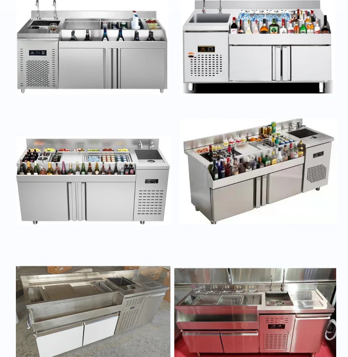 Heavy Duty Portable Counter Removable Black Restaurant Hotel Bar Stainless Steel Counter Cocktail Station